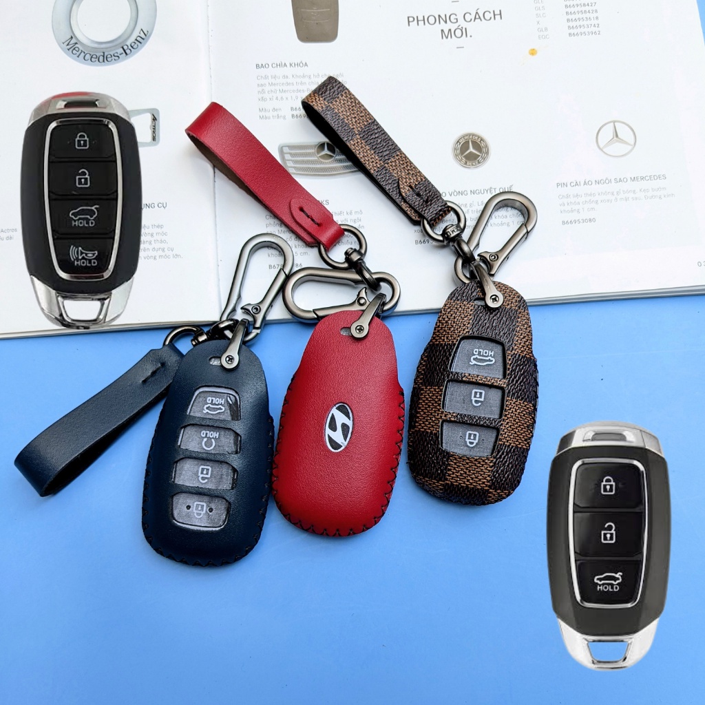Bao Da Chìa Khóa Hyundai  Accent,Hyundai Santafe,Hyundai Kona (HCM Móc D)