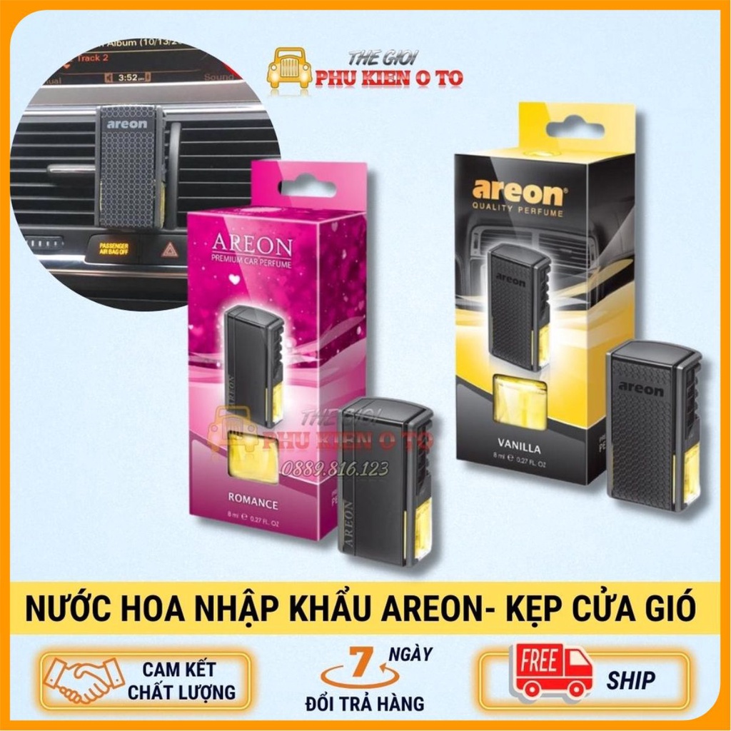 [Hàng Nhập Khẩu - 100%] Nước hoa ô tô kẹp cửa gió điều hòa Areon (nhiều mùi) - Có CO CQ kiểm định Châu Âu