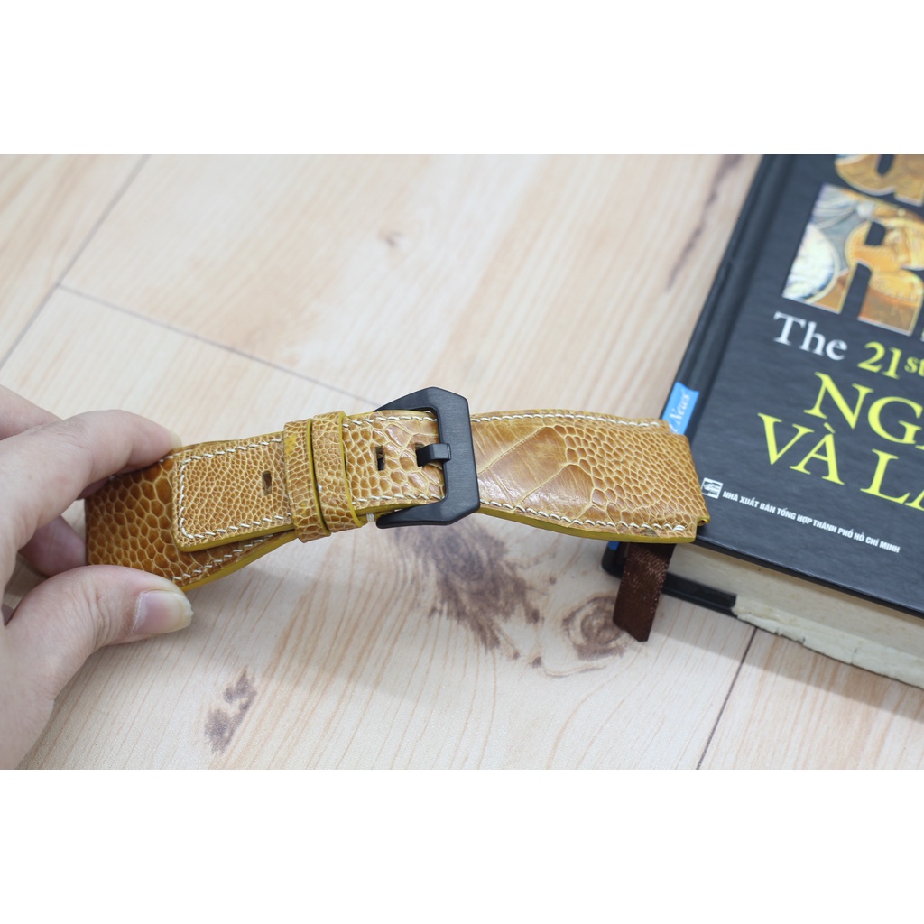 [SIZE 24mm/24mm] Dây Đồng Hồ Da,Dây Đồng Hồ BELL &amp; ROSS Da Đà Điểu Sang Trọng, Sản Phẩm Kèm Khóa+Tool Tháo+Chốt