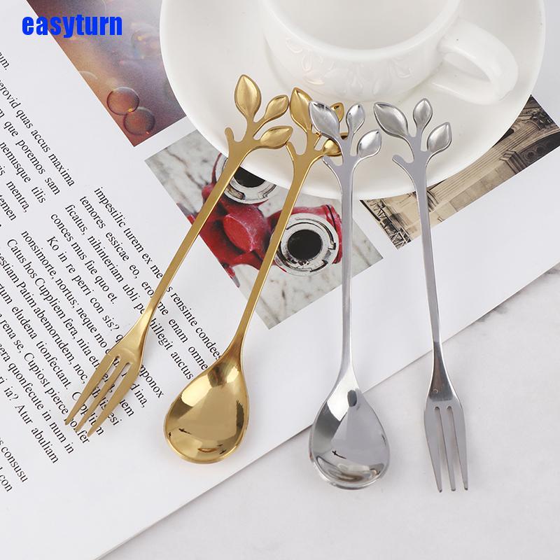 Muỗng cà phê mini bằng thép không gỉ hình chiếc lá