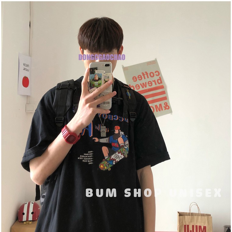 Áo Phông From Rộng In Hình DC Boy💖 FREESHIP 💖 Áo Thun Ngắn Tay Unisex Nam Nữ Không Cổ - Áo Thun Tay Lỡ Form Rộng 4 Màu | BigBuy360 - bigbuy360.vn