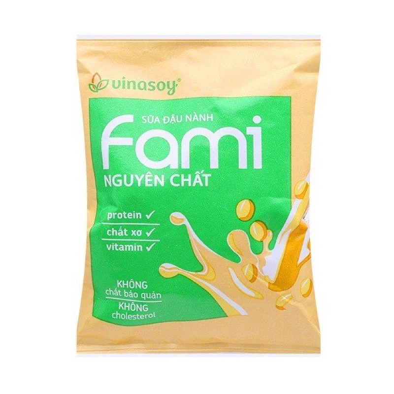 [CHỈ GIAO HOẢ TỐC] SỮA ĐẬU NÀNH FAMI NGUYÊN CHẤT/ CANXI VINASOY TÚI 200ML