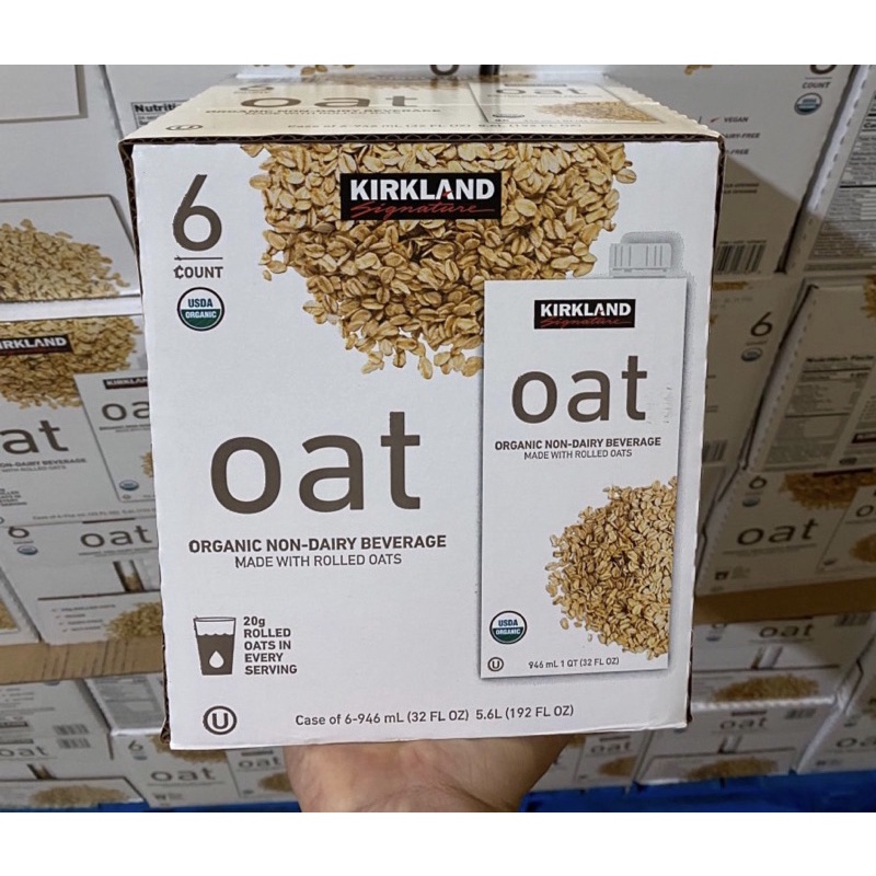 Sữa yến mạch Kirkland Oat 6x946ml hữu cơ không đường