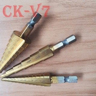 Mũi Khoan Bước Tháp Phủ Titanium 3 Món