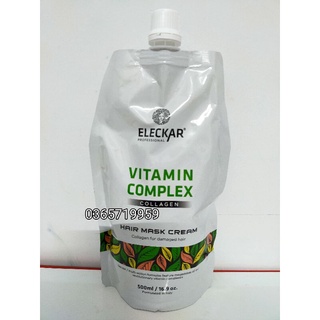 ELECKAR professional hấp dầu phục hồi tóc vitamin complex collagen bịch (500ml)