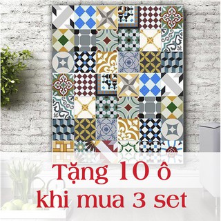 Set 30 ô Decal Gạch Bông - bền đẹp (Tặng thêm 10 ô khi mua 3 set) kt 15x15cm