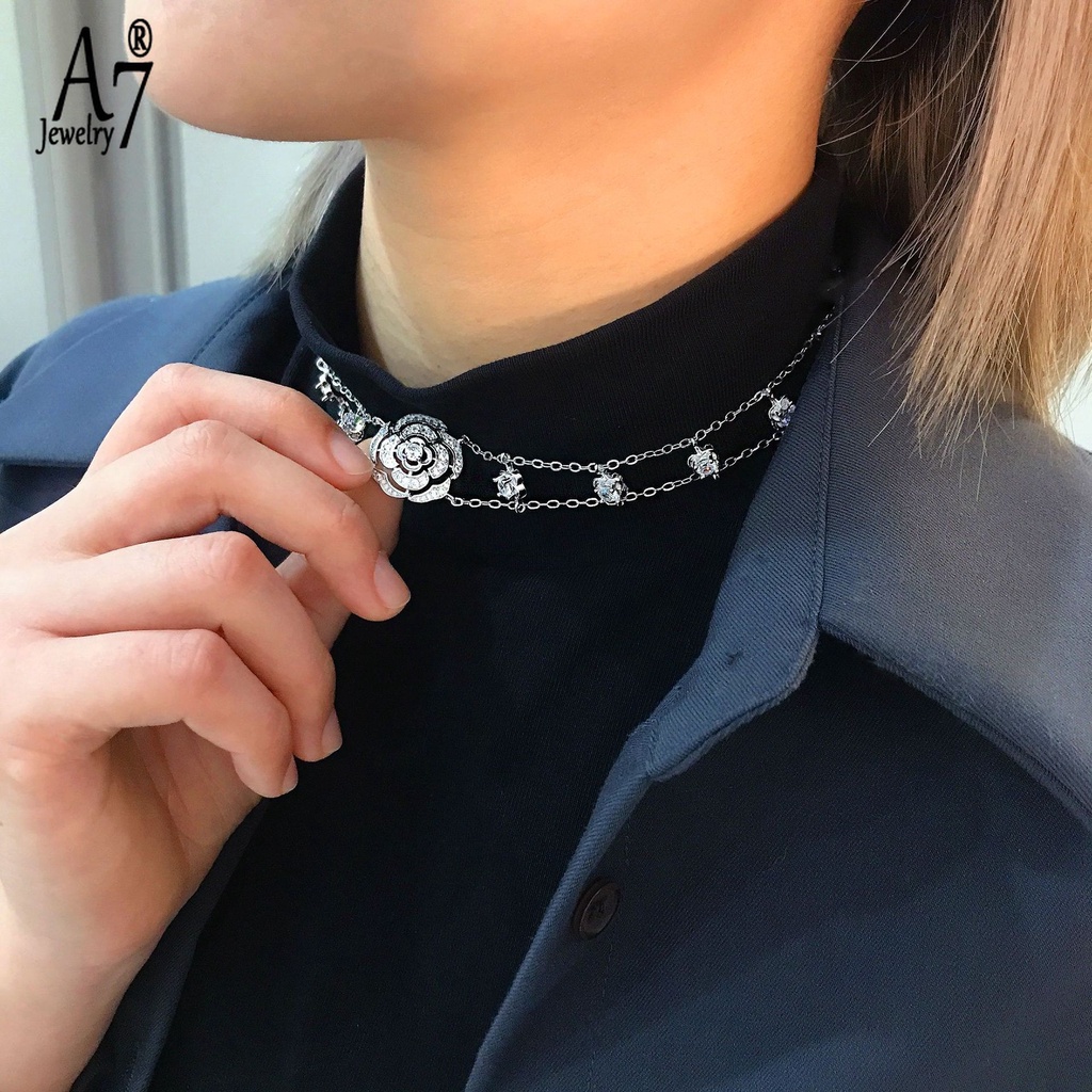 Set Vòng cổ + Khuyên Tai + Vòng Tay Đính Hoa Hồng A7