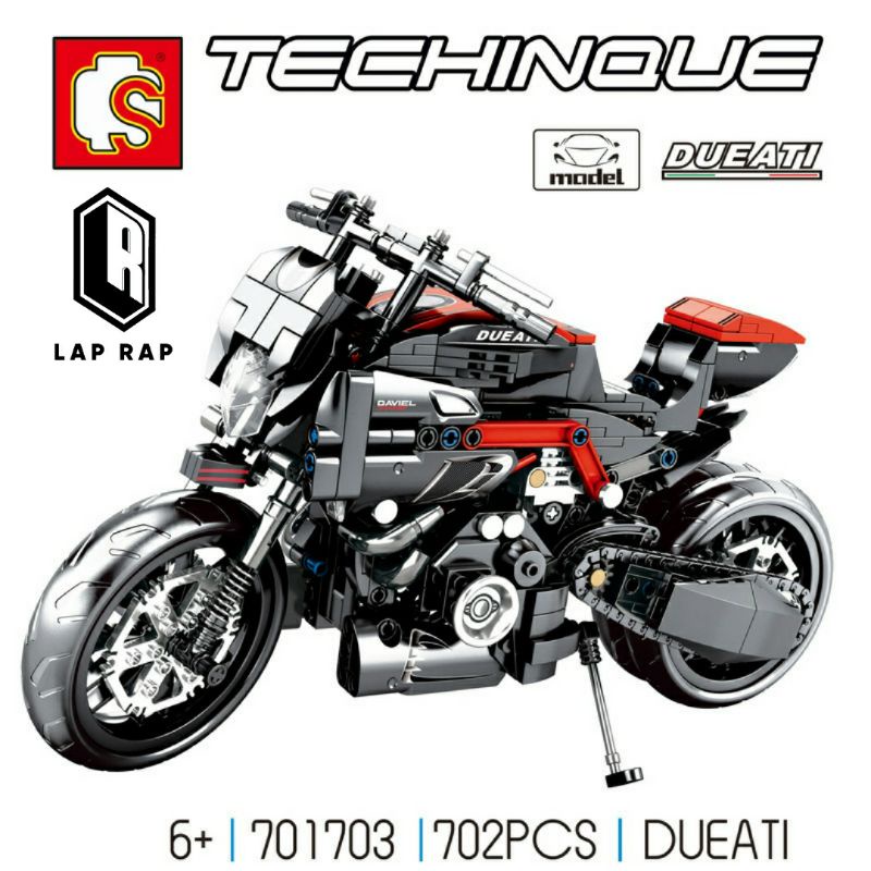Đồ Chơi Lắp Ráp Lego Sembo block 701703 Xe Moto Ducati 702 chi tiết