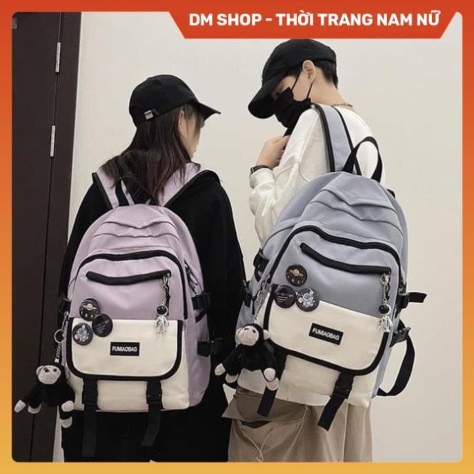 Balo nam nữ đẹp giá rẻ thời trang cao cấp,  Cặp sách trắng đen đi học phong cách  ulzzang đựng đồ chống nước