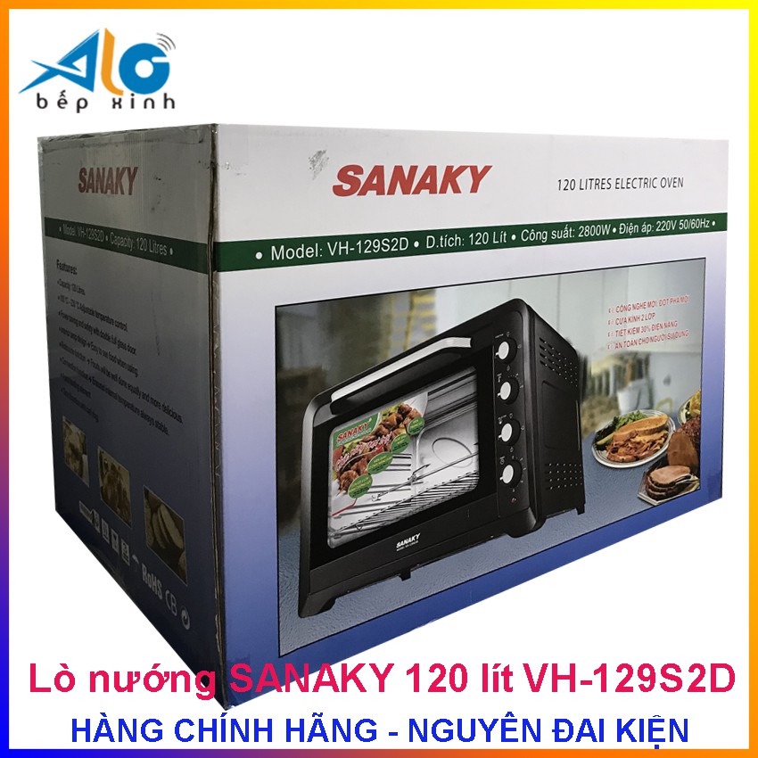 Lò nướng Sanaky 120 lít VH-129S2D - VH129S2D - Có quạt đối lưu - Nướng trên và dưới - Alo Bếp Xinh