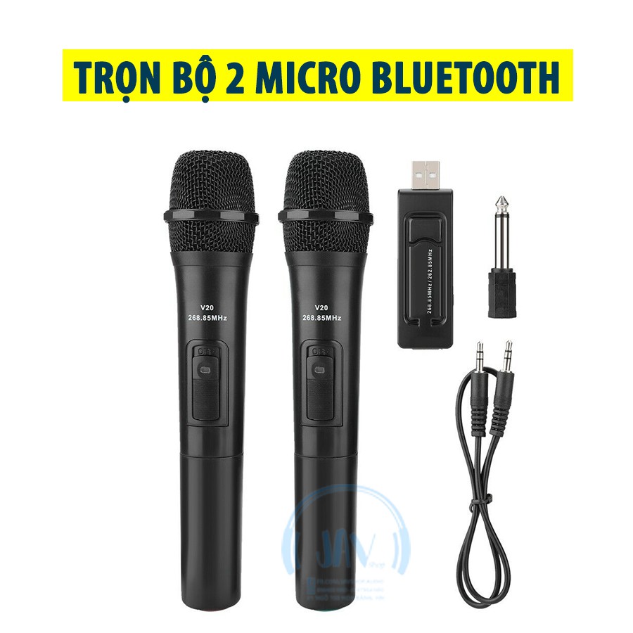 [BH 24 THÁNG] Combo 2 Micro Karaoke Bluetooth Không Dây Song Ca V20 -  Âm vang có ECHO - Thu Âm Nhạy - Không Bị Rè Hú