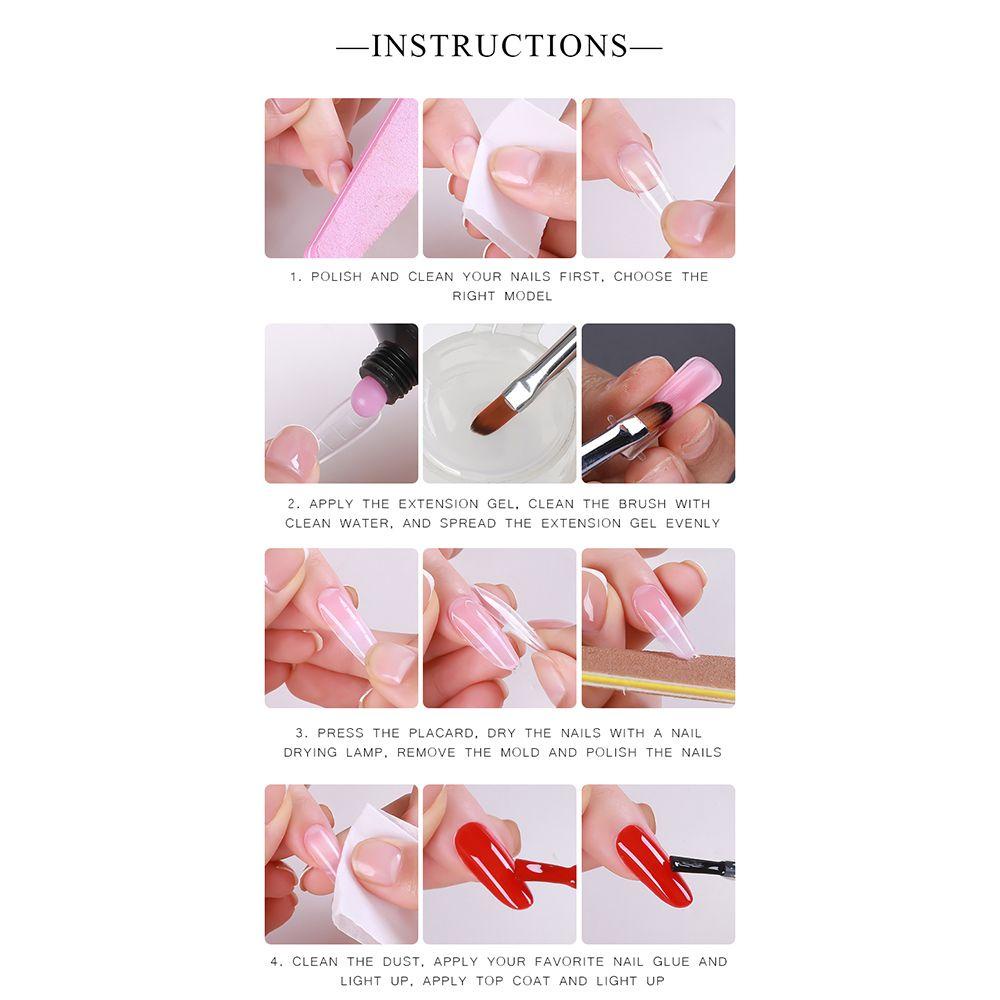 XIANSTORE 11PCS/Set Nail File Finger Separator For Quick Extension Nail Tool Kit Nail Manicure Set Poly Nail Gel Set Cuticle Pusher Nail Building Finger Extend Mold UV Nail Dryer Lamp Shiny/Nude Color