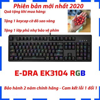 Bàn phím cơ EDRA EK3104 RGB Huano switch version 2021- Màu đen - Blue/ Brown/ Red Switch - Cam kết chính hãng - Bảo hành