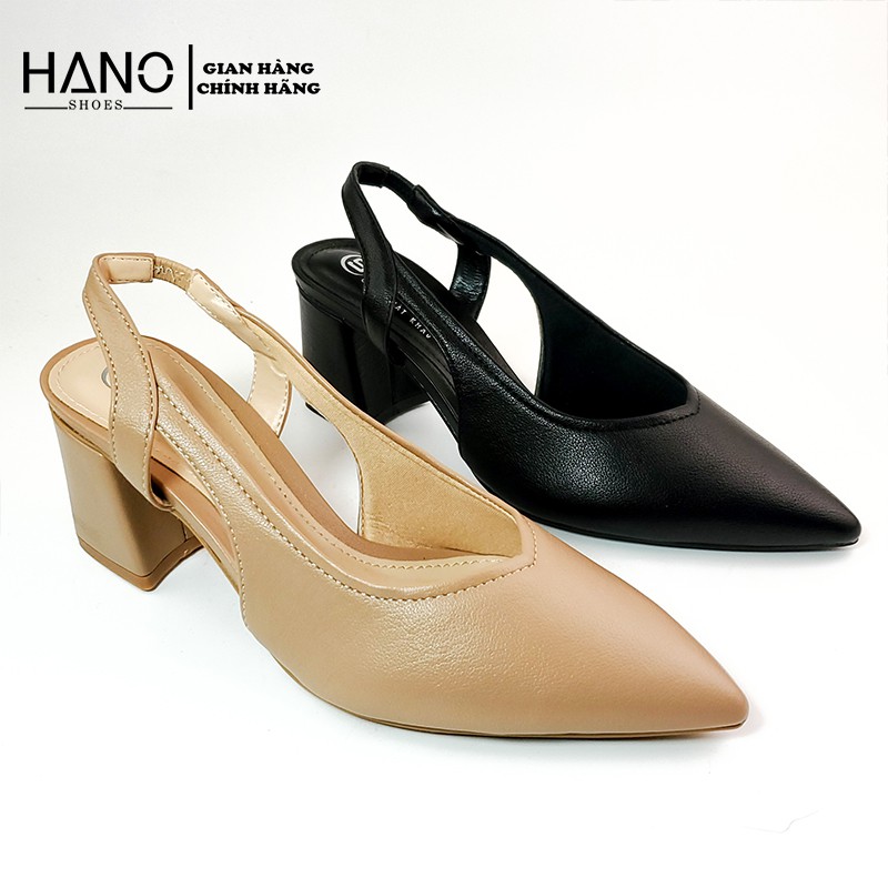 Sandal Slingback Cao gót mũi nhọn 5cm/5p Đế vuông Bít mũi Chuẩn Đẹp VNXK HANO - SD9994