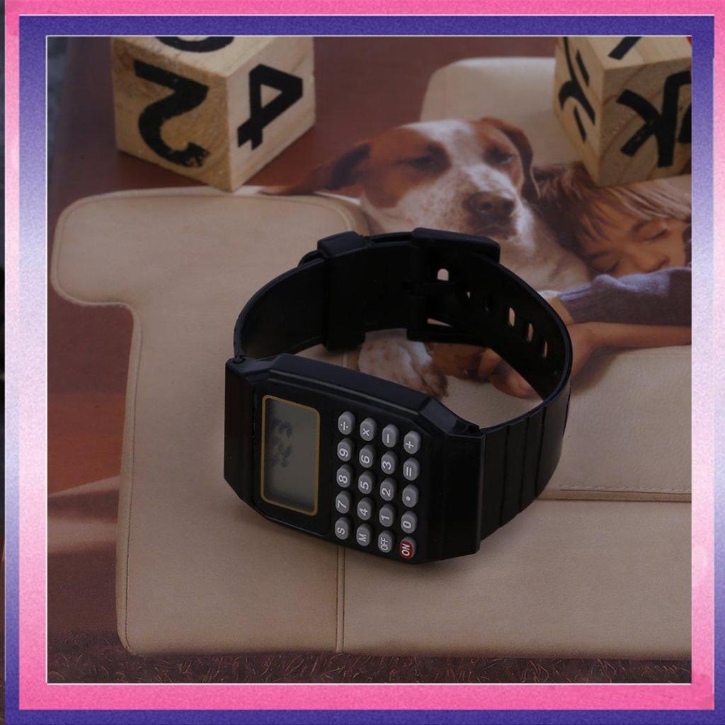 🔥 Students Calculator Digital Watch Solid Color Silicone Calculator Wrist Watch