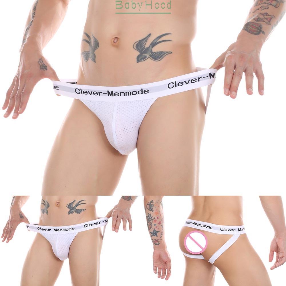 Men Sexy Wide Belt Mesh Pouch Thong G-String T-Back Open Hips Lingerie Underwear#BBHOOD
