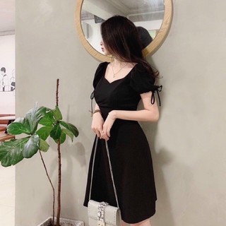 Đầm bigsize tết Đầm cổ u tay bí #bigsize 50kg đến 90kg đầm cổ vuông đi tiệc đen đỏ