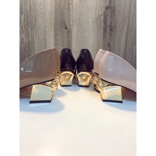 Giày cao gót Versace gót vuông 5p H0163