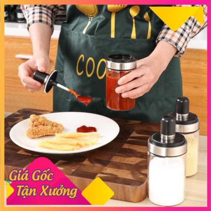 [Giá Gốc] Lọ Thủy Tinh Đựng Gia Vị Kèm Thìa Dung Tích 250ml Mua Nhiều Giảm Giá