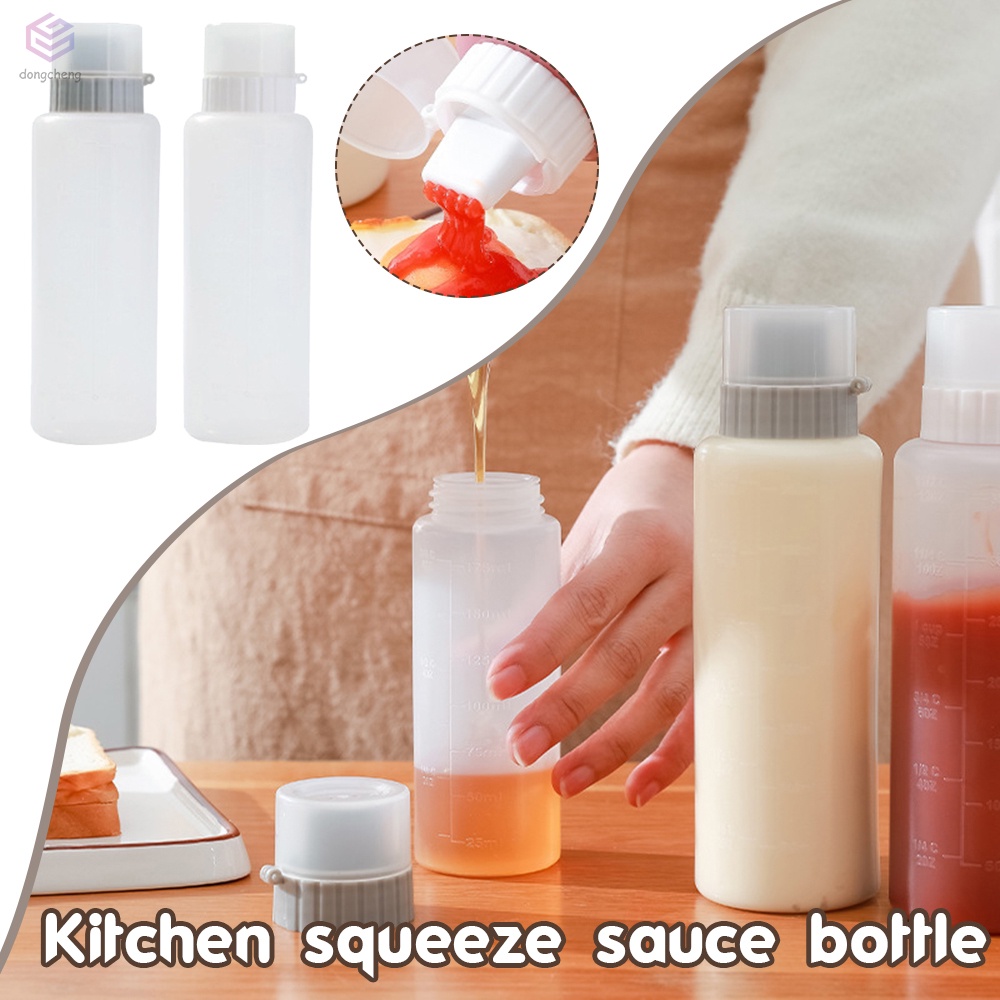 Chai Bóp Đựng Sốt/Salad/Mật Ong 350ML Bằng Nhựa 5 Lỗ Có Nắp Đậy Chống Bụi Cho Nhà Bếp