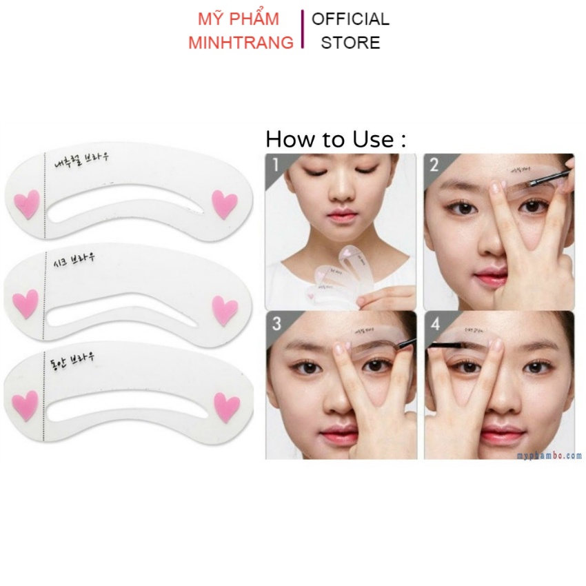 Khuôn Kẻ Lông Mày Mini Brow Class Bộ 3 Kiểu,khuôn vẽ chân mày kiểu dáng trẻ trung,tự nhiên và vô cùng tiện lợi