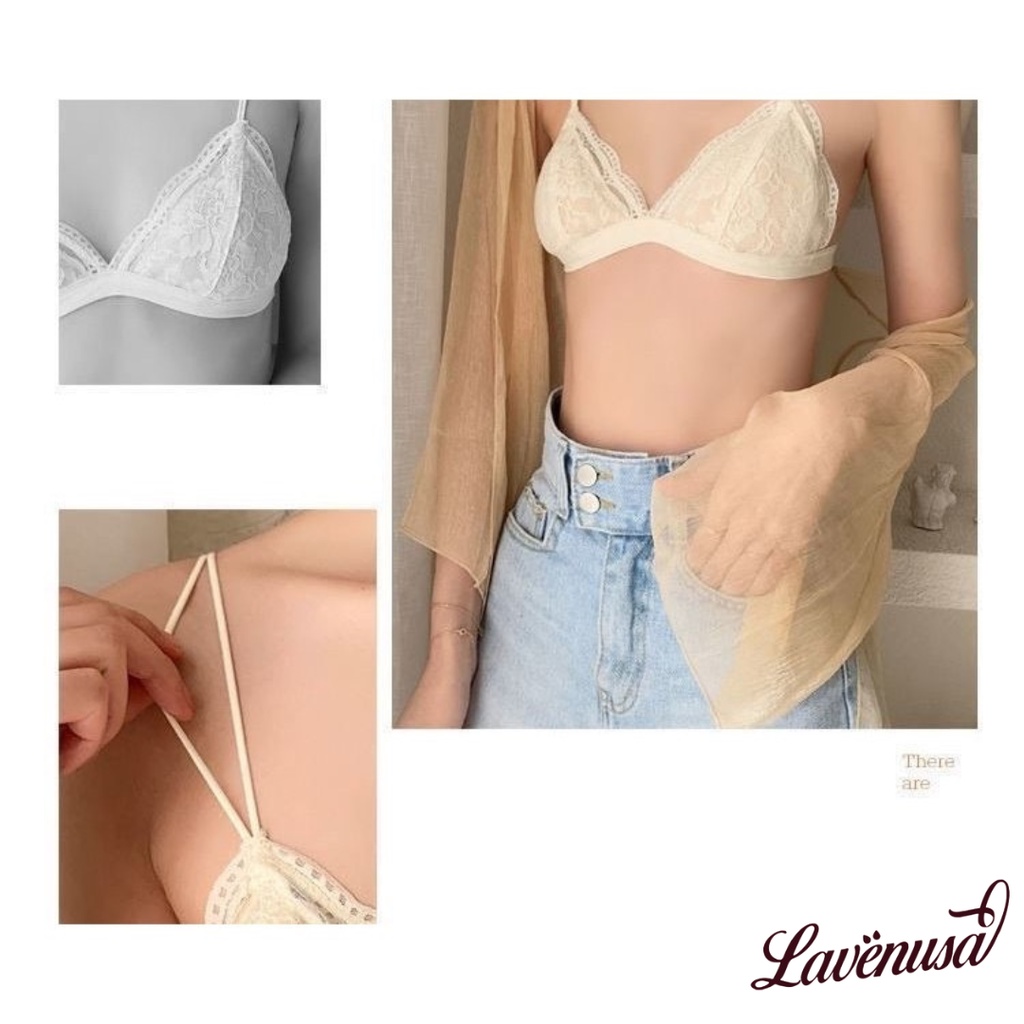 Áo lót ren 2 dây đệm mỏng mềm mịn nhẹ nhàng quyến rũ gợi cảm LAVENUSA AL25