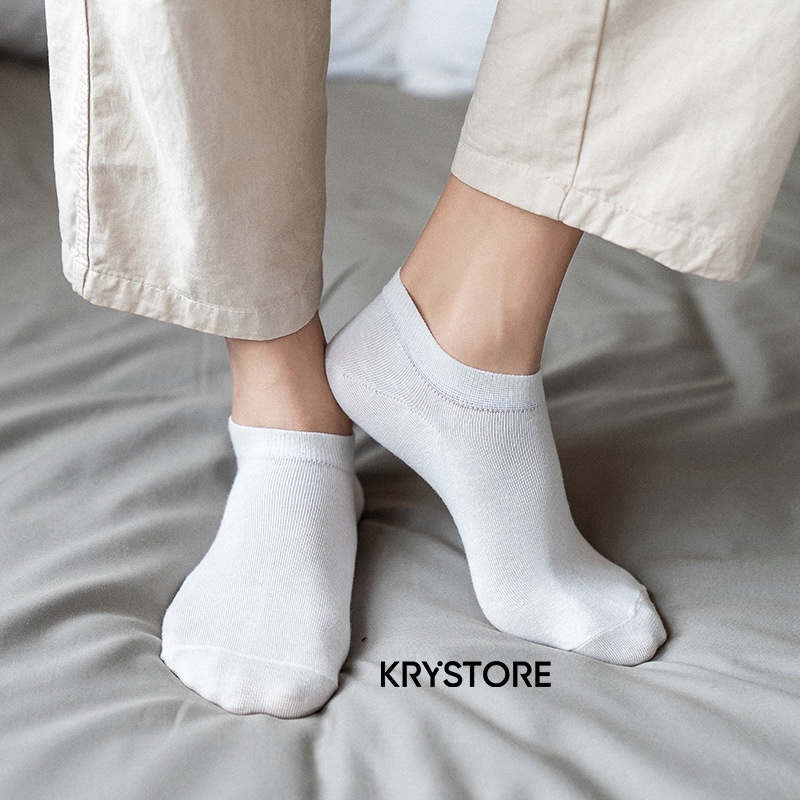Tất nam cổ ngắn cotton Krystore thấm hút tốt NC27