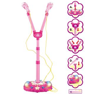 Double Microphone Gift Early Education Wired Sound Music Instrument Home Kids Karaoke Toy