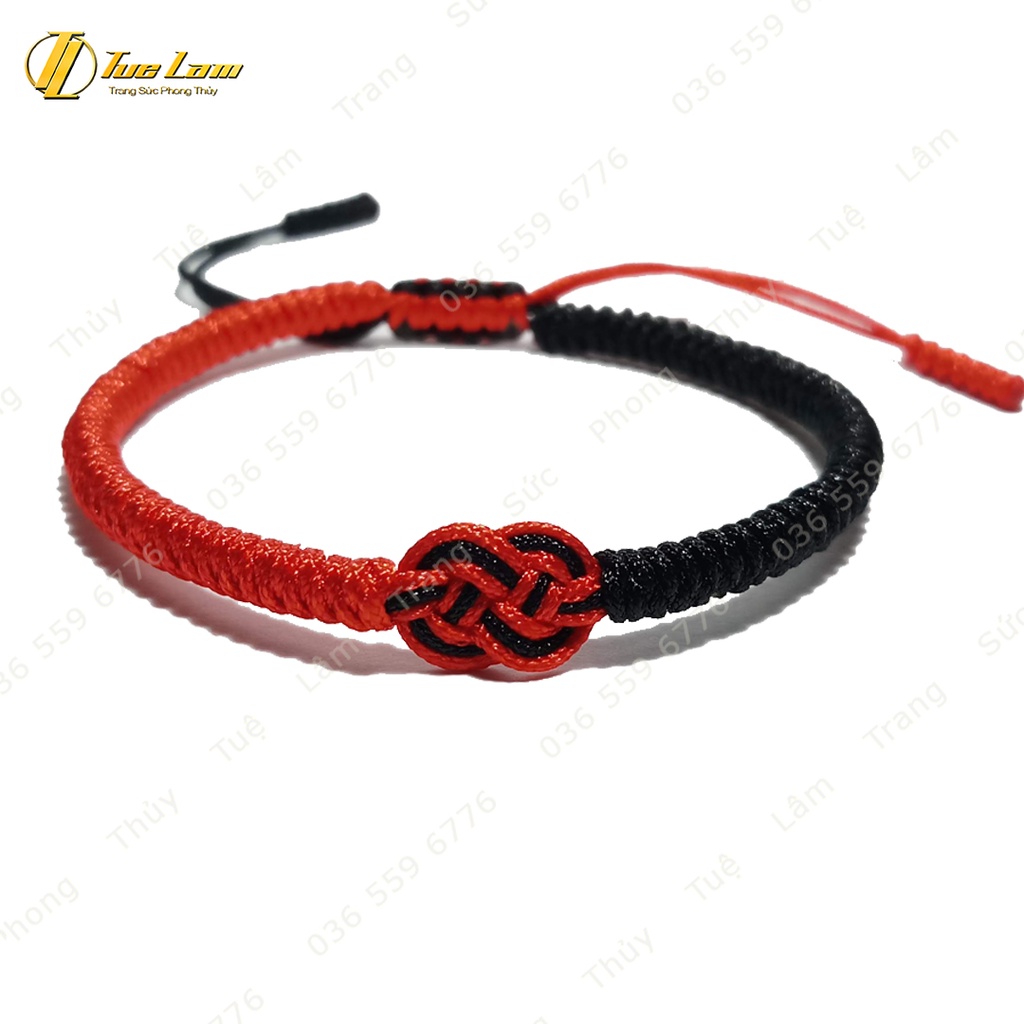 Vòng Chỉ Tây Tạng Handmade Kiểu Vô Cực Màu Đỏ Đen Tình Duyên May Mắn - Tuệ Lâm