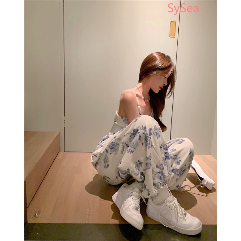 Set Áo Hai Dây + Quần Dài Dây Rút Thể Thao Thời Trang Mùa Hè Cho Nữ