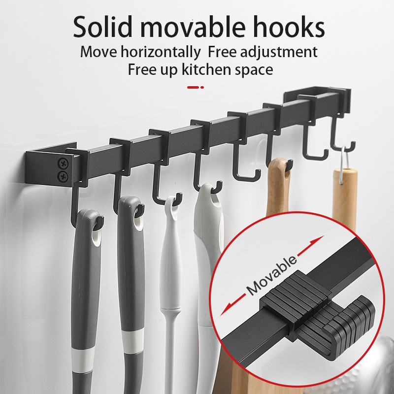Móc Treo Đồ Dùng Nhà Bếp Gắn Tường Không Cần Khoan Tiện Dụng Chất Lượng Cao