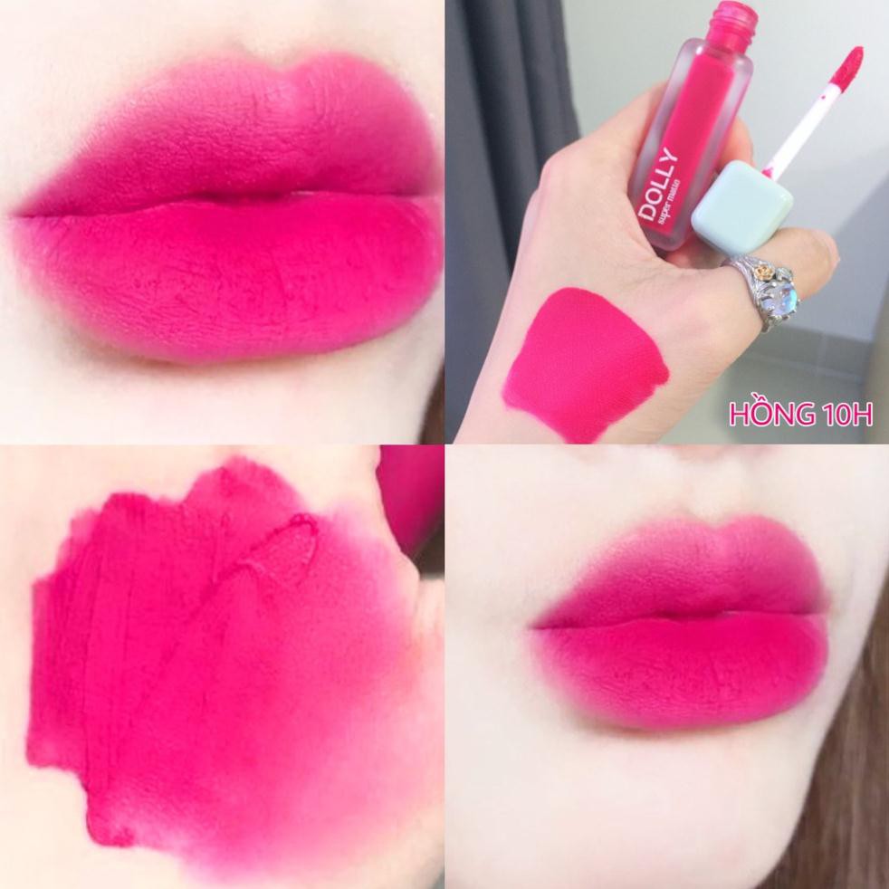 [09 Hồng Hoa 10 Giờ] Son Kem Lì Dolly Super Matte Không Chì Màu Hồng 10 Giờ Tách Sét | BigBuy360 - bigbuy360.vn