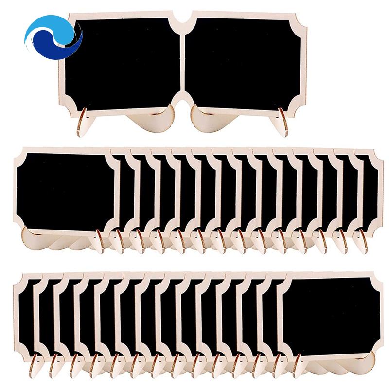 30Pcs Mini Chalkboard Sign Food Labels for Party Buffet, Wooden Small Chalk Board Signs (Rectangle Notch )