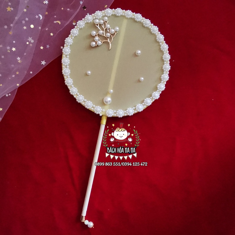 Diy tập thêu quạt vải lụa thân tre PHONG CÁCH cổ trang, quà tặng HANDMADE quạt múa sự kiện, CHỤP HÌNH - NANA SHOP