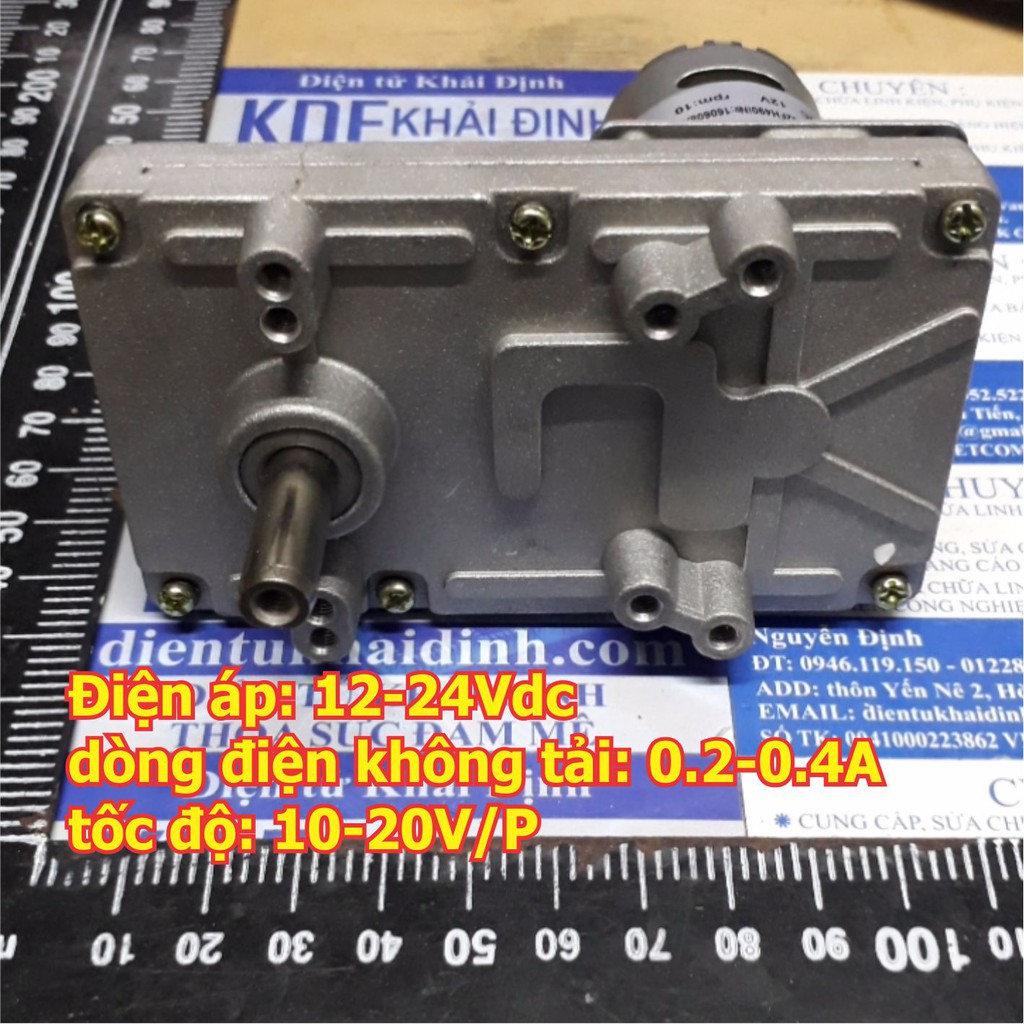Động cơ giảm tốc RS-555 12-24V 10-40V/P trục D 8mm hộp số kim loại, momen xoắn cao kde4976