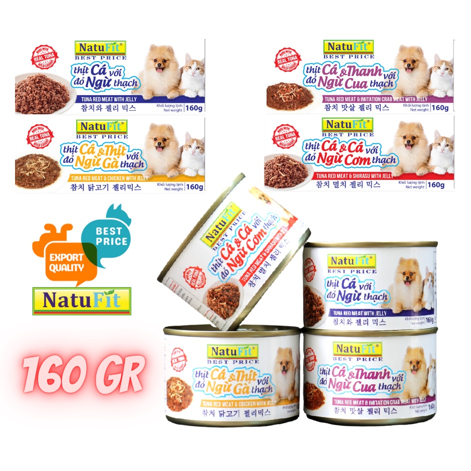 Pate mèo NatuFit 160g 🏷️ FREESHIP 🏷️ thức ăn mèo Pate ướt 6 vị xuất Nhật bổ sung dưỡng chất cho mèo các lứa tuổi,kén ăn