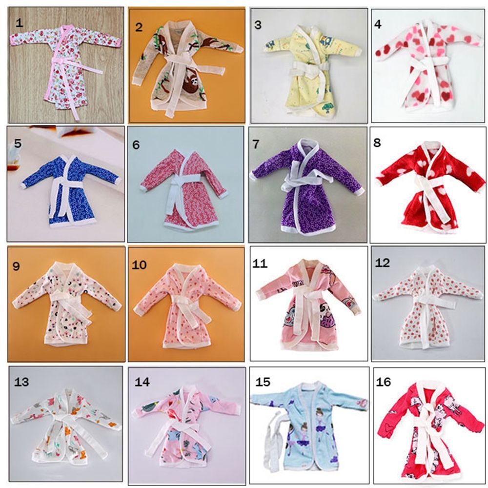 Bộ đồ ngủ mùa đông màu hồng xám thời trang cho búp bê 1/ 6 loại 30cm tùy chọn