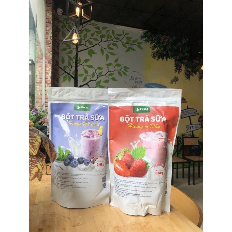 Bột trà sữa pha sẵn BKB gồm 8 vị 500gr