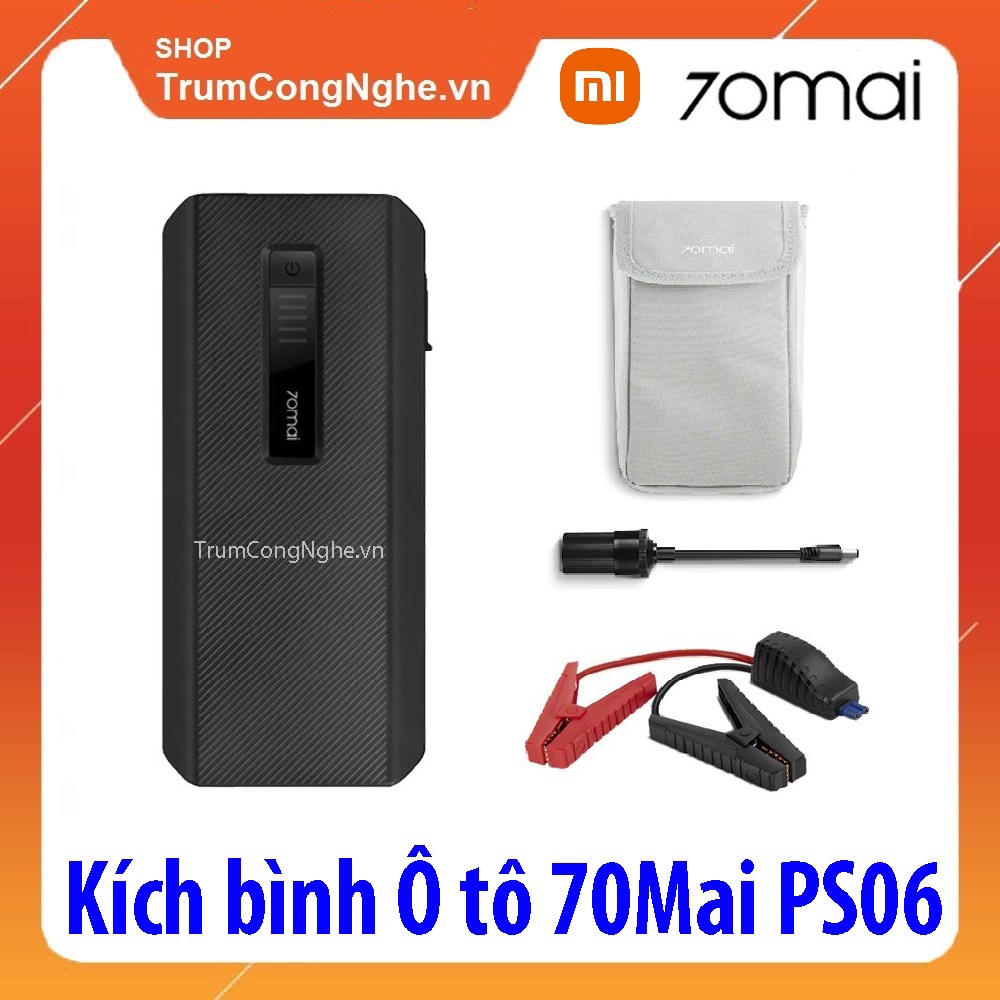 Bộ kích bình ắc quy ô tô tích hợp pin dự phòng 18000 mAh Xiaomi 70mai Midrive PS06 - Kích điện ô tô 70mai PS06