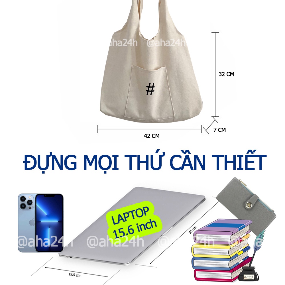 Túi tote vải Canvas túi nhỏ phong cách đi học đi chời hàn quốc giá rẻ in # AH1609