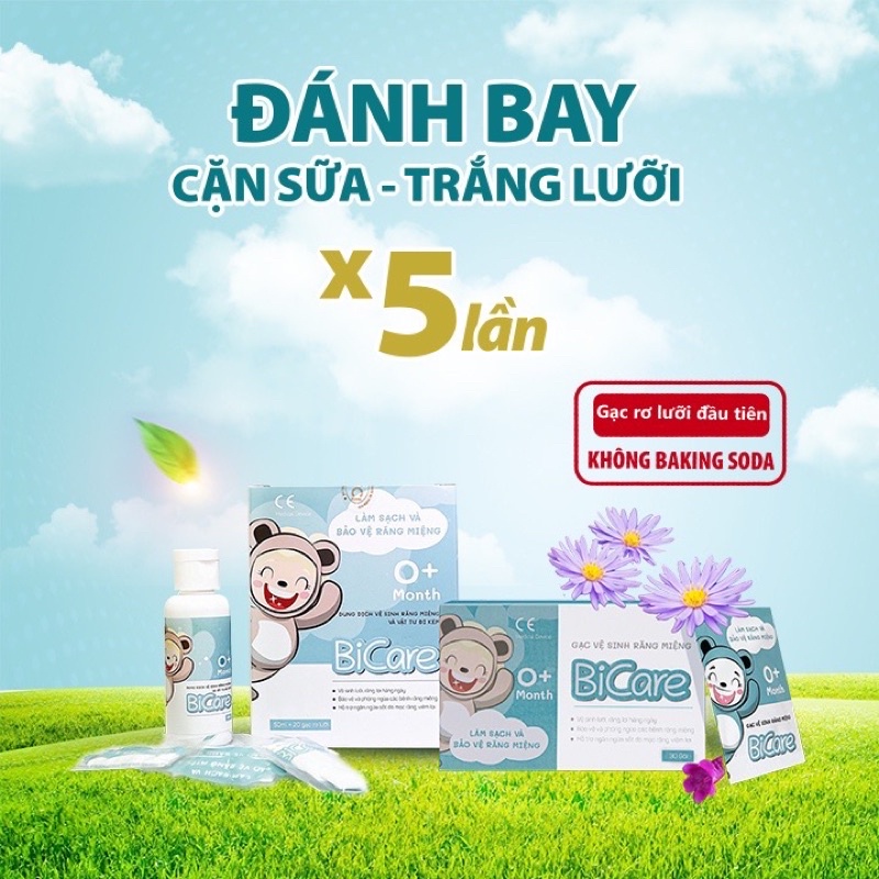 Dung Dịch Rơ Lưỡi Cho Bé Bicare 50ml Kèm 20 Gạc Rơ Lưỡi