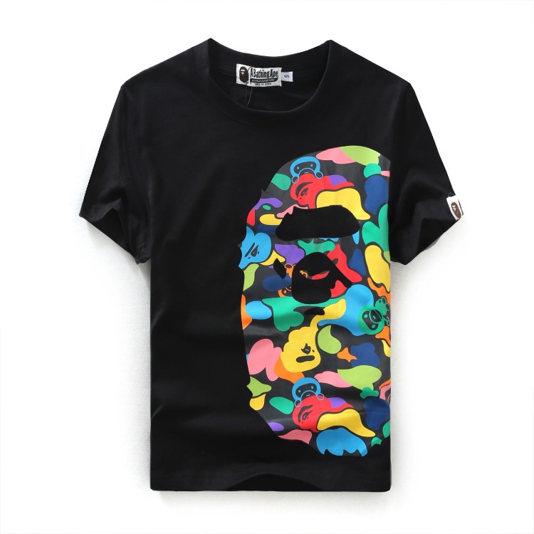 Mới Áo Thun BAPE A Bathing Ape Ngắn Tay Họa Tiết Rằn Ri Cho Nam Và Nữ