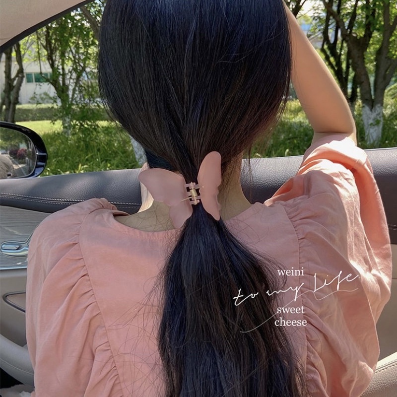 Kẹp tóc càng cua hình bướm 3D nhám Loli