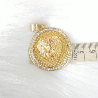 (Hàng nano-không phai màu) Mặt Tượng Sư Tử Đính Xoàn Titanium cao cấp-Dùng lâu dài tắm rửa không đen