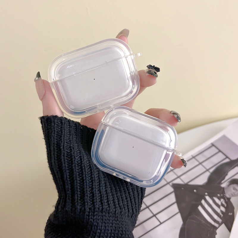 Vỏ Bảo Vệ Hộp Sạc Tai Nghe AirPods 2 / 3 Pro Bằng TPU Mềm Trong Suốt Chống Rơi