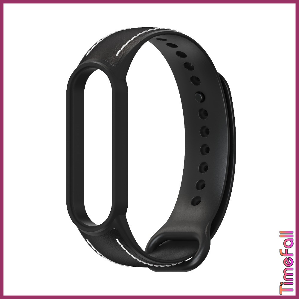 Dây đeo miband 5, miband 6 silicon mặt da bò kiểu mới MIJOBS, dây đeo thay thế mi band 5, mi band 6 MIJOBS