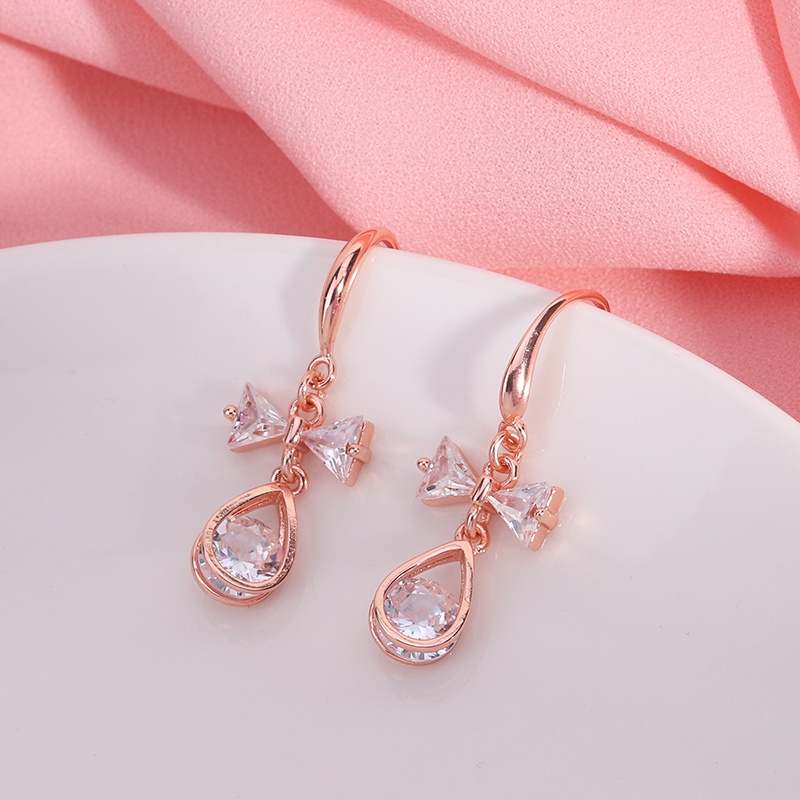 PINKDUDU Bông Tai Dáng Dài Đính Đá Zircon PD479 Thời Trang Đơn Giản Cho Nữ