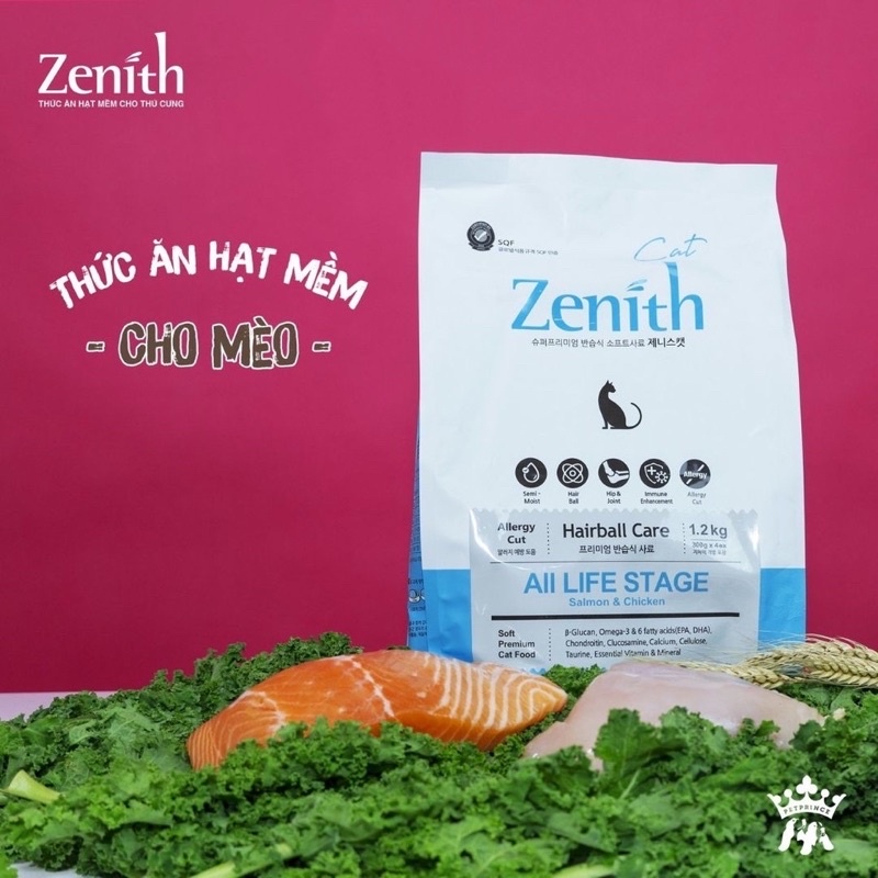 [ 300gr zin ] Hạt mềm Zenith Hairball Care tiêu búi lông cho mèo