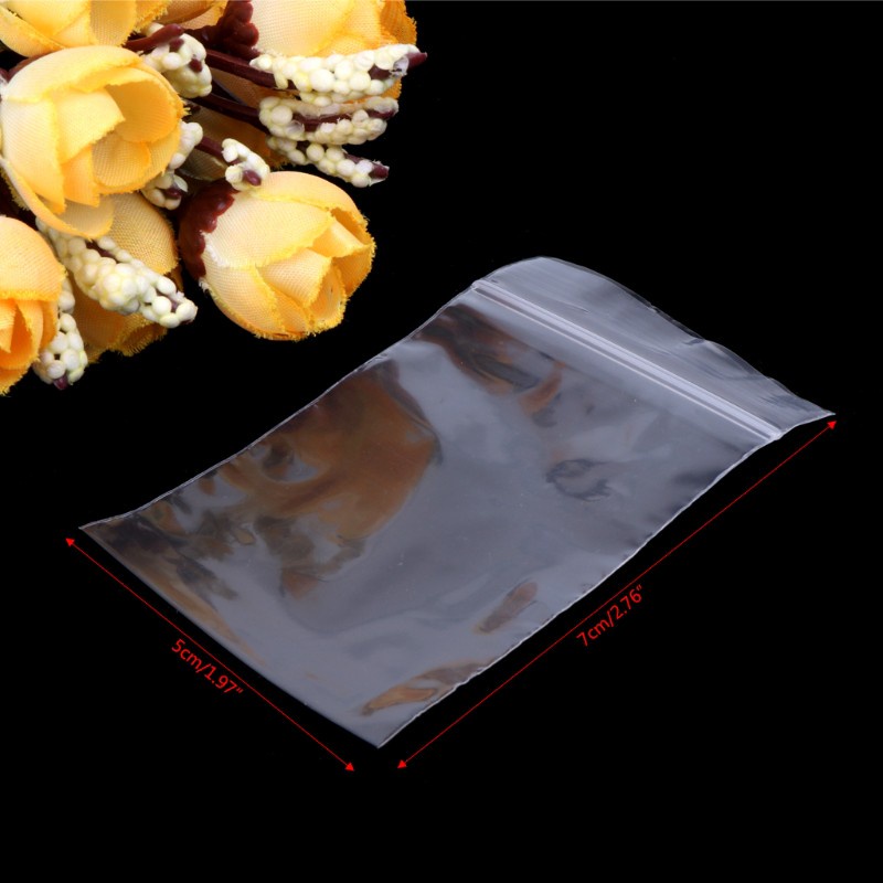 Set 100 Túi Zip Nhựa Trong Suốt 5cm X 7cm Có Thể Tái Sử Dụng