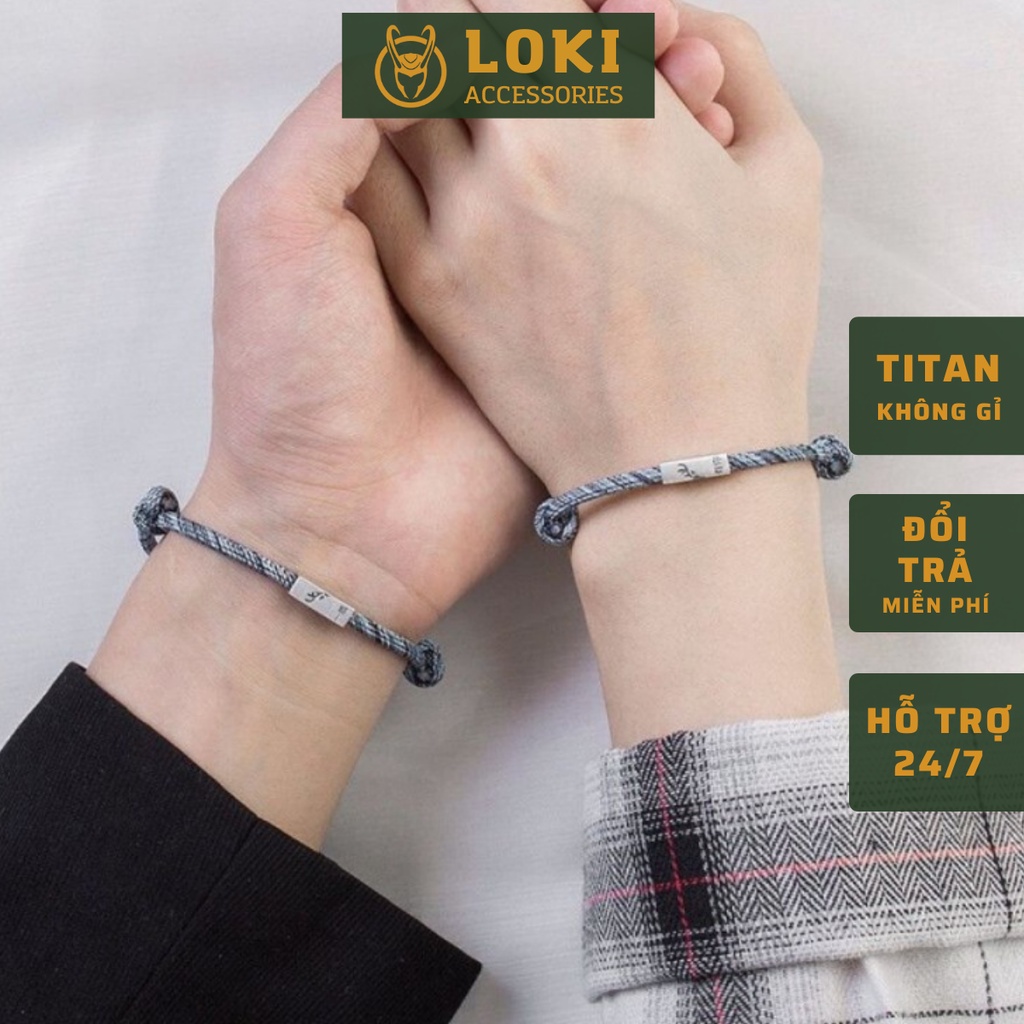 Vòng Đôi Nam Nữ Biển Và Núi Loki Accessories - Vòng Tay Cặp Vải Dù Cho Cặp Đôi Tình Nhân - Biển Và Núi
